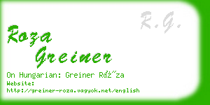 roza greiner business card